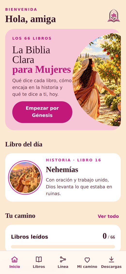Pantalla de inicio del app